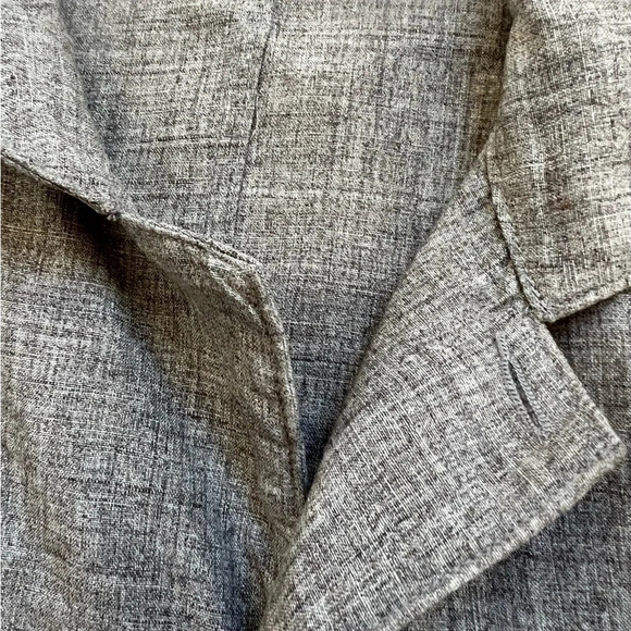 45RPM UMII 908 Women's V-neck Blouse Gray Linen  Sz S Long Sleeve Made in Japan - Picture 7 of 10